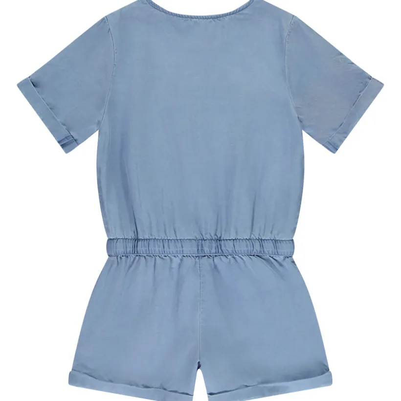 Effen serge combishort meisjes