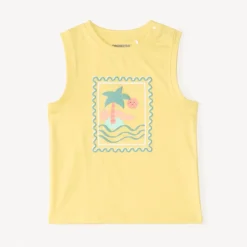 Effen shirt met stempelprint voor babyjongen