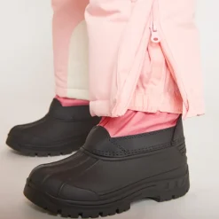 Effen skibroek met afneembare bretels meisjes roze