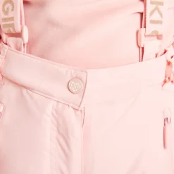 Effen skibroek met afneembare bretels meisjes roze