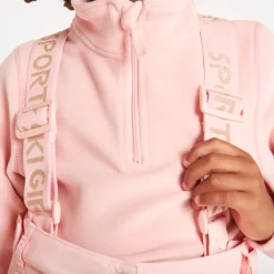 Effen skibroek met afneembare bretels meisjes roze