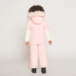 Effen skibroek met afneembare bretels meisjes roze