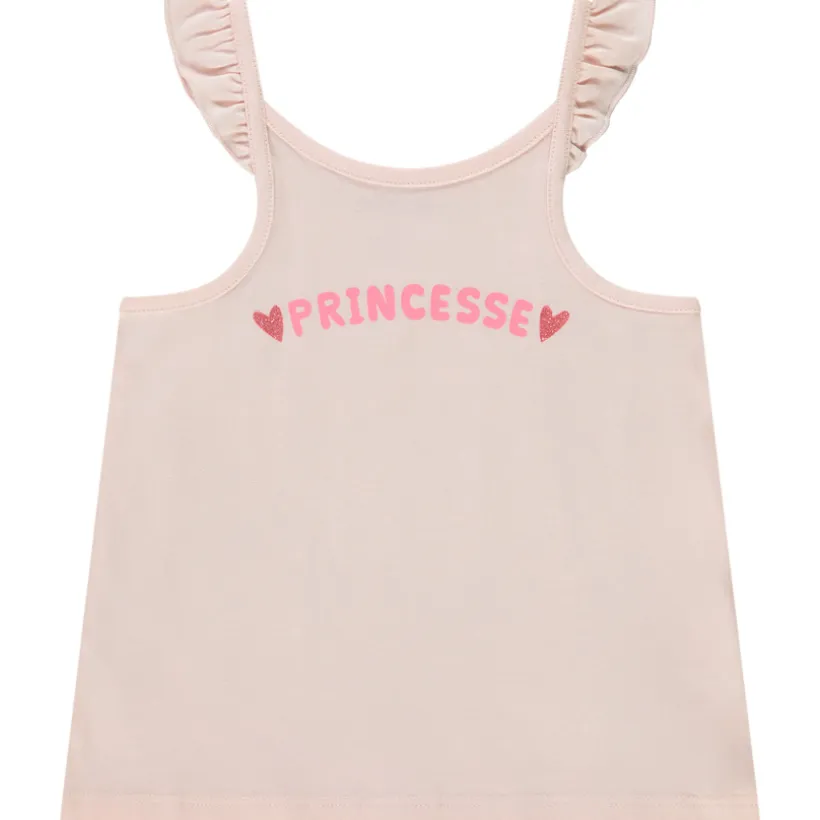 Effen tanktop met fantasieprint met pailletten voor baby meisje