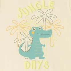 Effen tanktop met krokodilprint voor babyjongen