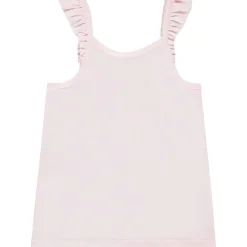 Effen tanktop met volantbretellen en print meisjes