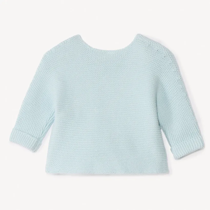Effen tricot babybustier in mousse ste stitch.