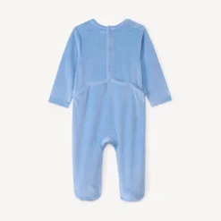 Effen velours slaapzak met print voor babyjongen