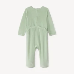 Effen velours slaapzak met print voor babyjongen