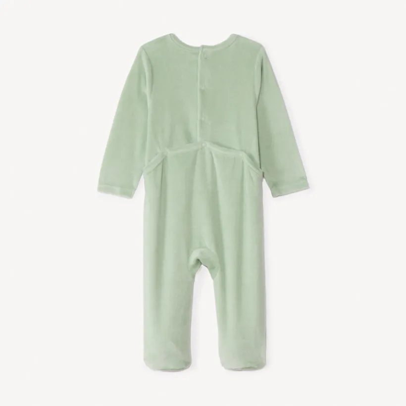 Effen velours slaapzak met print voor babyjongen