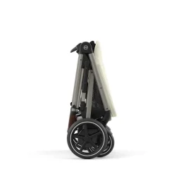 Elektrische dubbele kinderwagen e-Gazelle S met shoppermand taupe/seashell beige