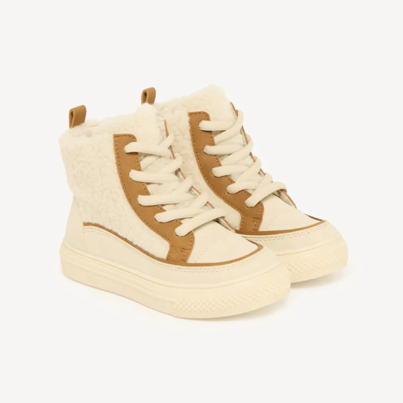 Enkellaars met schapenlook, rits en veters