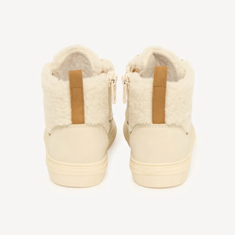 Enkellaars met schapenlook, rits en veters