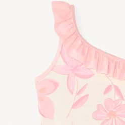 Eénpiece badpak met asymmetrische straps en bloemenprint meisjes
