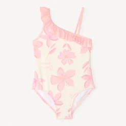 Eénpiece badpak met asymmetrische straps en bloemenprint meisjes