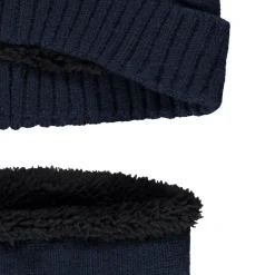 Ensemble bonnet et snood en tricot doublé sherpa garçon