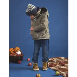 Ensemble bonnet et snood en tricot doublé sherpa garçon