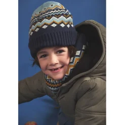 Ensemble bonnet et snood en tricot doublé sherpa garçon