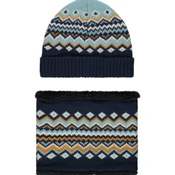 Ensemble bonnet et snood en tricot doublé sherpa garçon