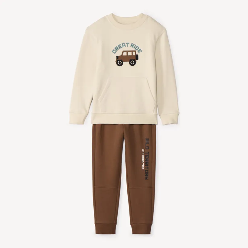 Ensemble jogging molleton patch 4x4 garçon