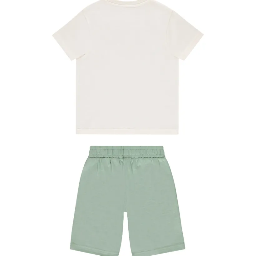 Ensemble t-shirt manches courtes printé + bermuda uni garçon