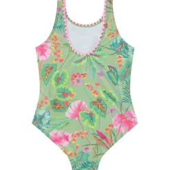 Eén stuk jungle print badpak meisjes