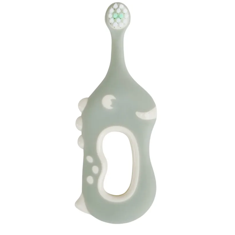 Ergonomische tandenborstel 6M+ Groene dinosaurus