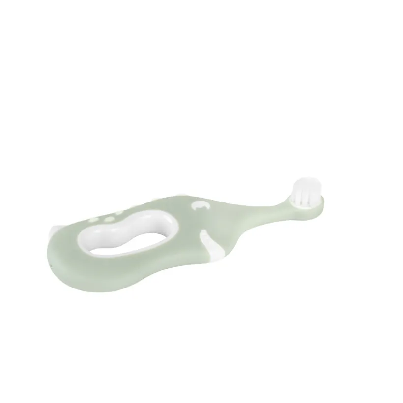 Ergonomische tandenborstel 6M+ Groene dinosaurus