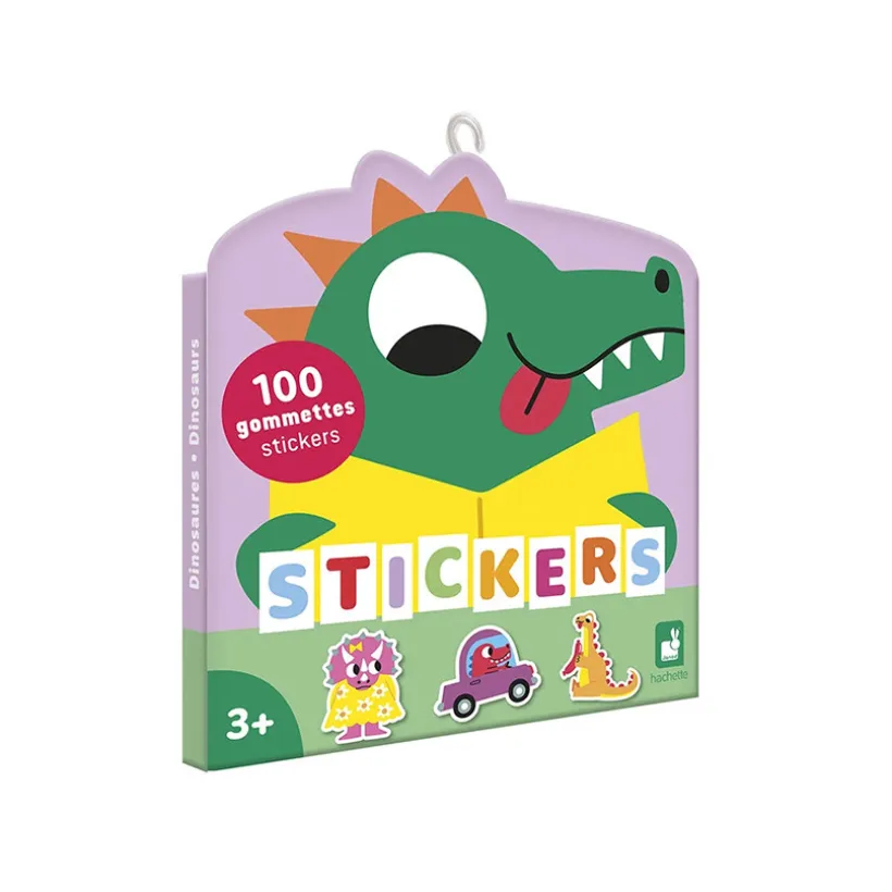 Etui met 100 dinosaurusstickers, fluorescerend effect op 50 stickers