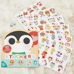 Etui met 100 grote stickers babydieren