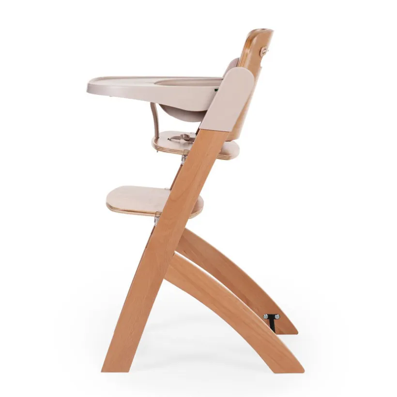 Evoluerende hoge stoel Evosit in naturel houtkleur/beige