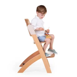Evoluerende hoge stoel Evosit in naturel houtkleur/beige