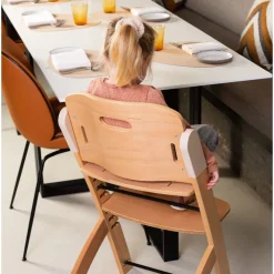 Evoluerende hoge stoel Evosit in naturel houtkleur/beige