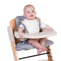 Evoluerende hoge stoel Evosit in naturel houtkleur/beige