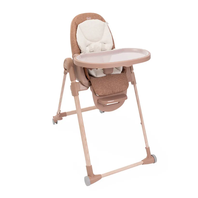 Evoluerende hoge stoel Polly Armonia terracotta met 3-in-1 functie