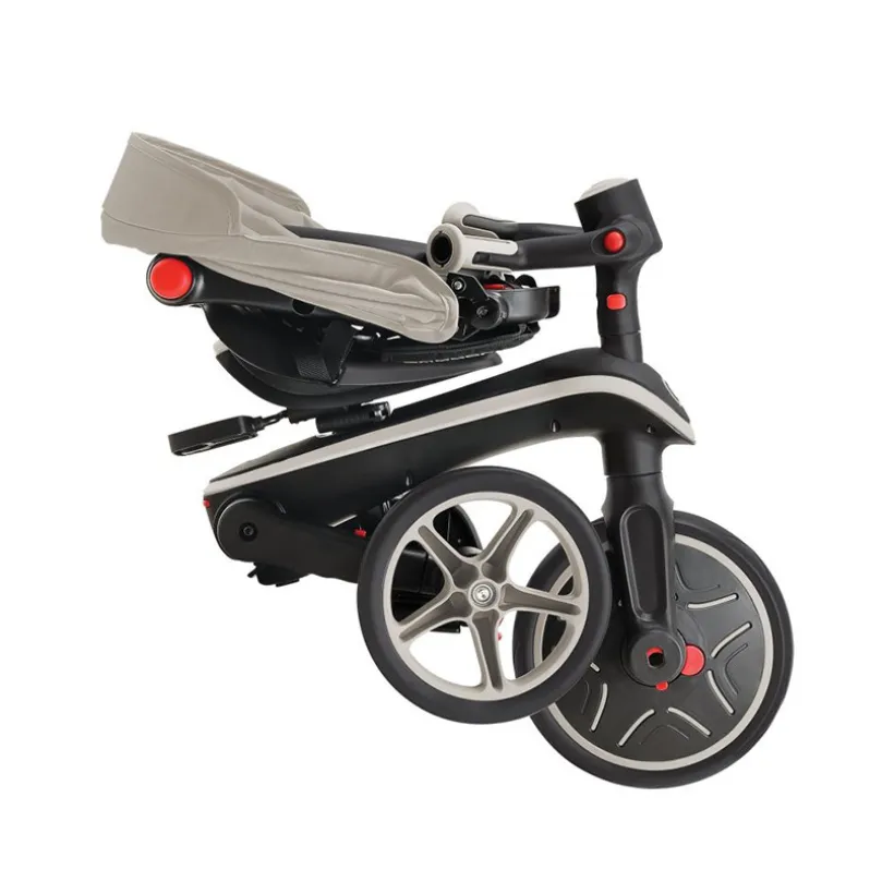 Evoluerende vouwbare Explorer Trike 4-in-1 driewieler taupekleurig
