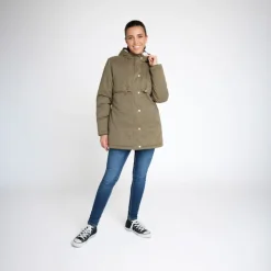 Evoluerende zwangerschapsparka met sherpavoering