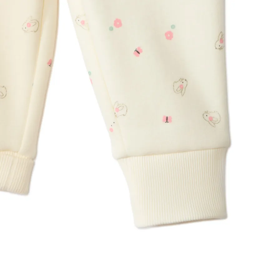 Evoluerend sportsetje in sherpa jersey meisjes écru kleur