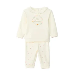 Evoluerend sportsetje in sherpa jersey meisjes écru kleur