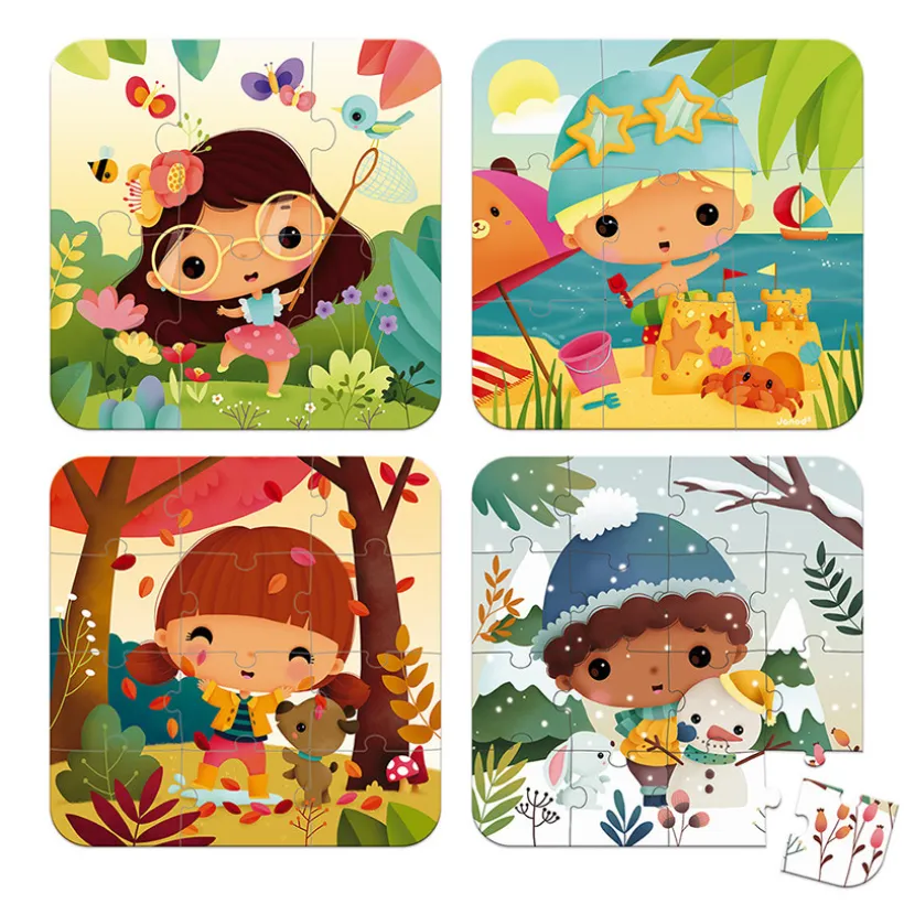 4 Evolutieve Puzzels 4 Seizoenen 6 tot 16 stukjes