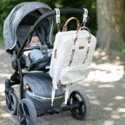Family Club signature luierrugzak met afneembaar zakje en waterdichte matras écru
