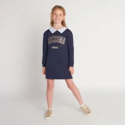 Fantasiejurk van fleece met hemdkraag meisjes