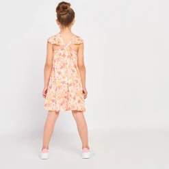 Fantasiejurk van voile met kreukel-effect, met bloemenprint meisjes