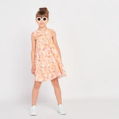 Fantasiejurk van voile met kreukel-effect, met bloemenprint meisjes