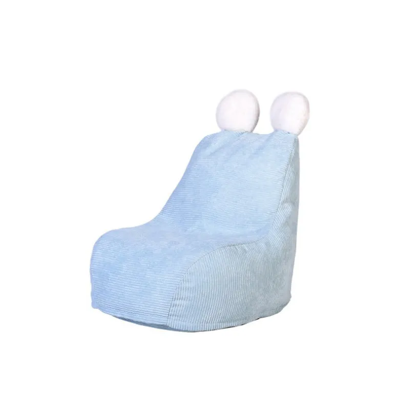 Fauteuilpoef kind Ted M1 in ribfluweel blauw
