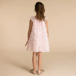 Feestjurk in tule met 3D bloemen meisjes