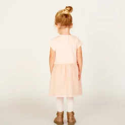Feestjurk met korte mouwen en 2-in-1 effect voor meisjesbaby's
