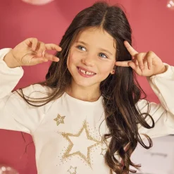 Feestjurk met lange mouwen en 2-in-1 effect voor meisjes