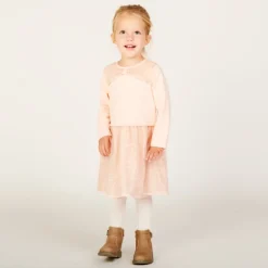 Feestjurk met lange mouwen en 2-in-1 effect voor babymeisjes