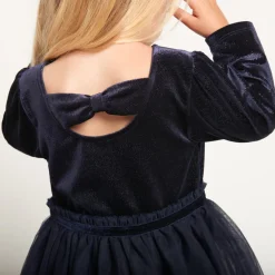 Feestjurk met lange mouwen 2-in-1 effect + hoofdband voor babymeisjes