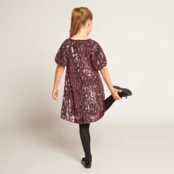 Feestjurk met roze pailletten meisjes